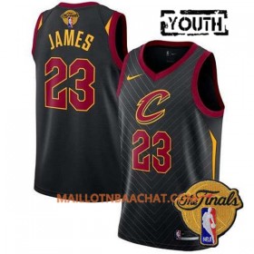 Maillot NBA Cleveland Cavaliers LeBron James 23 2018 NBA Finals Patch Nike Noir Swingman - Enfant
